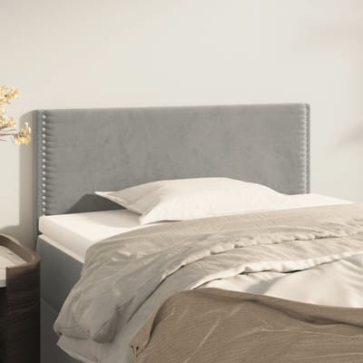 vidaXL - Hoofdbord - 100x5x78/88 - cm - fluweel - lichtgrijs