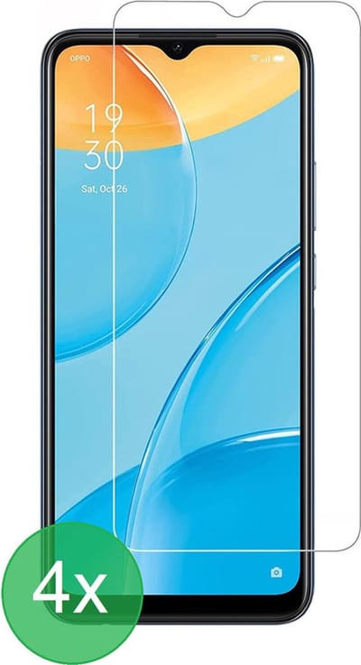 Geschikt Voor: Oppo A15 / A15s Screenprotector 4x - screen protector - glas - bescherm - beschermglas - ZT Accessoires