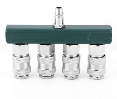 Dailygoods- Luchtverdeler 1/4 - 4-voudige aansluiting - Snelle koppeling - Messing - Duurzaam - Eenvoudige installatie - Luchtkoppeling
