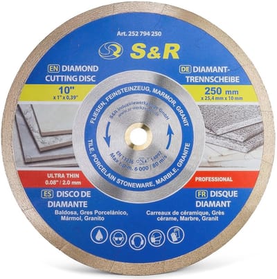 Diamantschijf 250mm voor Porselein, Tegels, Graniet en Marmer - Precisietools voor Elke Klus