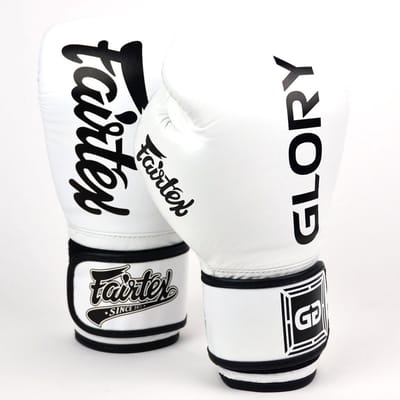 Fairtex x Glory BGVG1 Bokshandschoenen Wit/Zwart – 16 oz – Premium Leer