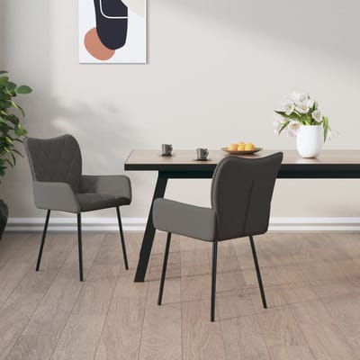 vidaXL - Eetkamerstoelen - 2 - st - stof - donkergrijs