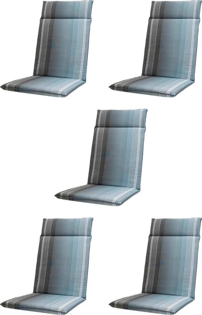 Madison - Tuinkussen - Hoge Rug - 5 st - Stef Grey - 120x50cm - Grijs
