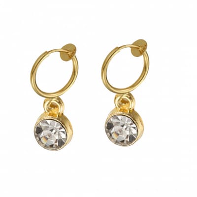 Klem oorbellen - goudkleurig - strass hangertje - Ami - geen gaatje- Charme Bijoux