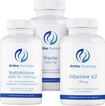 Hart & Bloedvaten Pakket – Visolie Omega 3, Vitamine K2 MK-7 & Nattokinase 2000 FU – Doorbloeding Support
