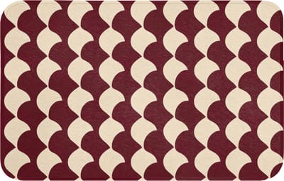 Badmat 80x50 cm - Antislip - Rood - Tegelpatroon - Crème - Badmatten voor badkamer - Badkamermat - Douchemat - Badkamer mat
