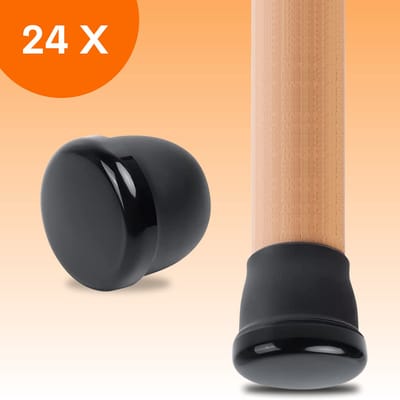 FLOOQ Premium Stoelpootdoppen Tapijt/Vloerbedekking 14-19mm - Stoelpoot beschermers - Vloerbescherming - 24 Stuks – Rond - Frankie