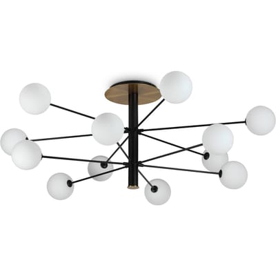 Ideal Lux Cosmopolitan zwart/messing 12-lamps Ø 145