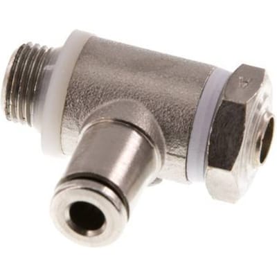 L-stuk Regelventiel 4 mm - G1/8'' Regeling-in Messing Sleufschroef Banjo