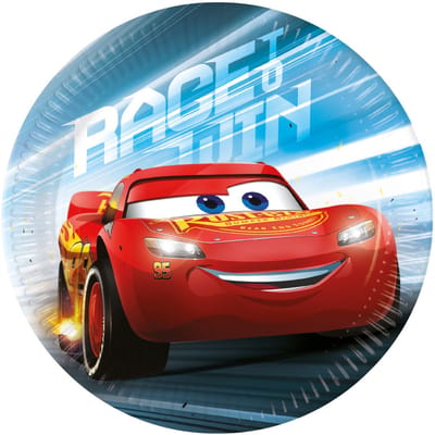 Vegaoo - 8 Kartonnen bordjes Cars 20 cm