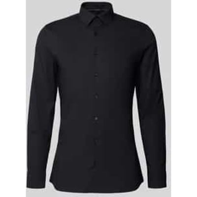 OLYMP No. Six super slim fit overhemd - zwart - Strijkvriendelijk - Boordmaat: 37
