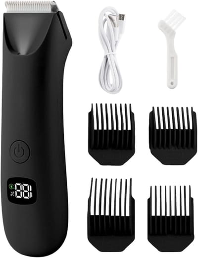 Lichaamshaartrimmer Mannen - Elektrische Tondeuse Intieme Zones - Persoonlijke Verzorging - Intelligent Digitaal Display - 14 x 3.7 cm - Zwart