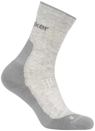 Sok Icebreaker Men Merino Hike+ Light Crew Blizzard Heather/Alloy-Schoenmaat 39 - 41,5