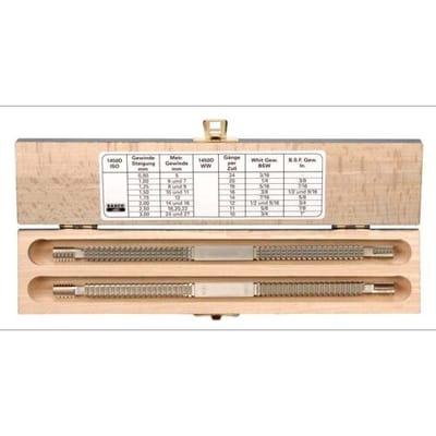 Bahco 1450D/2 Set dubbele draadvijlen, 2-delig, met schroefdraadtabel 1 stuk(s)