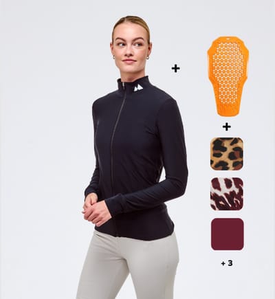 Mountain Hero Rugbeschermer Wintersport Dames – Uitwisselbare Beschermingspad – Set met 2 Skipullys Zwart en Mountain Tri – Ski en Snowboard - XXS