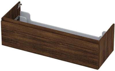 INK - Onderkast 1 Lade Greeploos met Houten Keerlijst - 1200x450x350 Mm - Koper Eiken