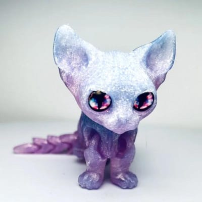 3D Geprinte Siamees Kat Beweegbare Gewrichten Fidget Speelgoed Stressverlichting Decompressie Bureau Ornament Kind Figuur Speelgoed voor Volwassenen Kinderen Cadeau 12cm