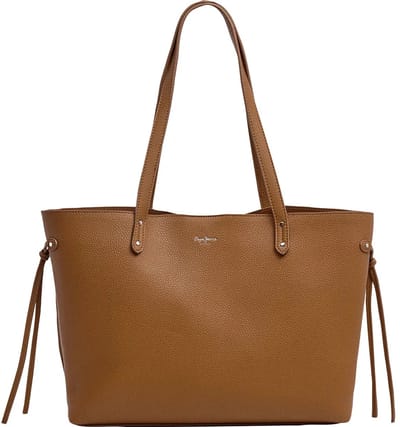 Pepe Jeans Audrey Script Shopper Tas Bruin