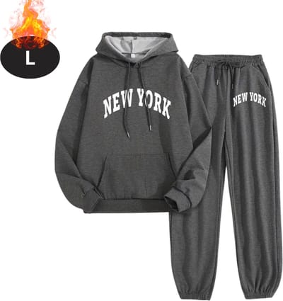 Nivard Joggingpak - Huispak - Volwassenen - Trainingspak - Comfortabel - Joggingsbroek - Tracksuit - Dames - Winter - Donkergrijs - L