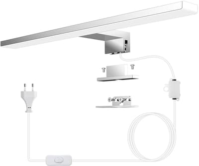 Led-badkamerspiegellamp 10 W - Neutraal Wit, 4000 K, 820 Lumen, Wandlamp met Stekker, 40 cm - IP44 Waterdicht