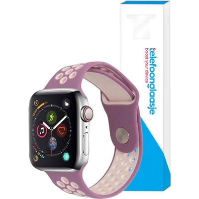 Siliconen sportbandje Apple Watch 1/2/3/4/5/6/SE ? 38/40mm - Paars/Roze