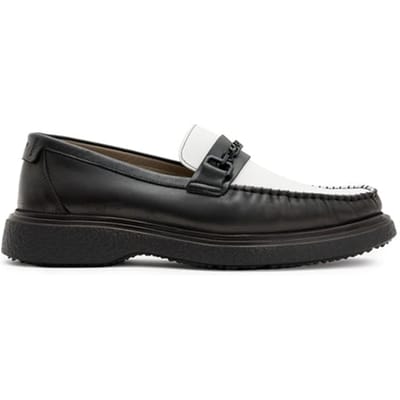 AllSaints Gibbs Chain Loafer Black/white Maat: 44 | Instappers Outlet | Heren | Zwart