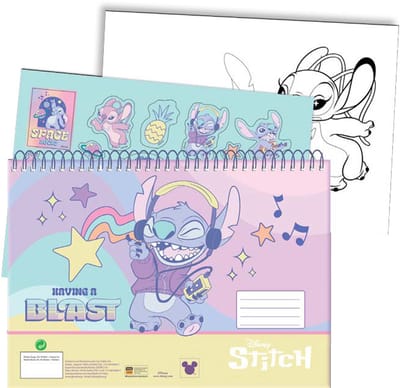 Disney Lilo en Stitch Blast A/4 Spiraal Schetsboek met Stickers, 40 Pagina's
