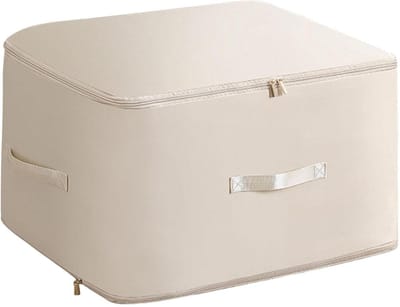 Opbergzakken Beddengoed - Dekbed Opberger - Ruimte Besparen - Versterkte Handgrepen - 54x42x60cm - Beige