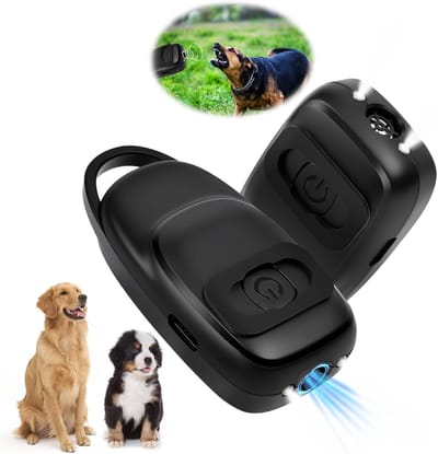 SnelShoppen - Ultrasonisch Hond Afschrikapparaat met LED Licht, 15.000HZ-40.000Hz Draagbaar, 30 Dagen Batterijtijd, Effectieve Training voor Honden