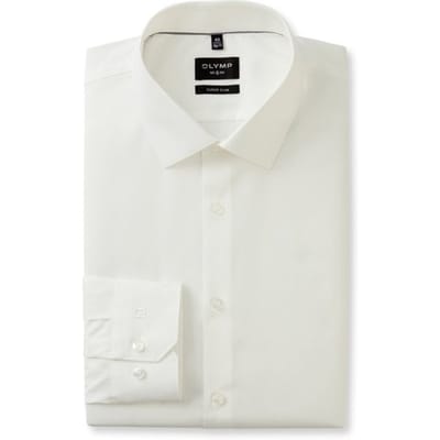 OLYMP No. Six super slim fit overhemd - beige - Strijkvriendelijk - Boordmaat: 36