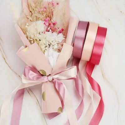 Luxe Lint - 3 rollen - Roze - Lila / Paars - Zalm - Kerst - Christmas - Cadeau - Verjaardag - Chique Leuk Inpakken - Stoffen Lint - Cadeaulint - 2 cm breed - DH collection