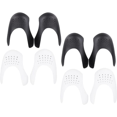 4 Paires Inserts Chaussures Protection Découpable Réduit Plis Chaussures Baskets Protecteur Forme Blanc Noir black