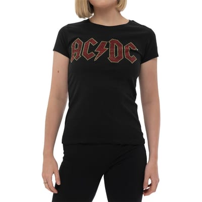 AC/DC Dames/Dames Embellished Logo T-Shirt (Zwart)