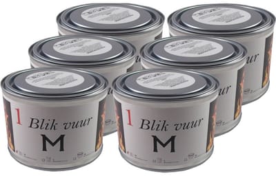6x tuinfakkel vuur verlichting in blik - 11 x 7 cm - 4 branduren- zweedse fakkel - vuurblik - tuinkaars/outdoor kaars - tuinverlichting/tuindecoratie