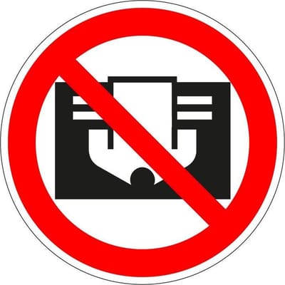 Niet afdekken bord - kunststof 300 mm