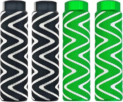 Fietsenstepjes voor achteras, 4 stuks aluminium, zwart en groen