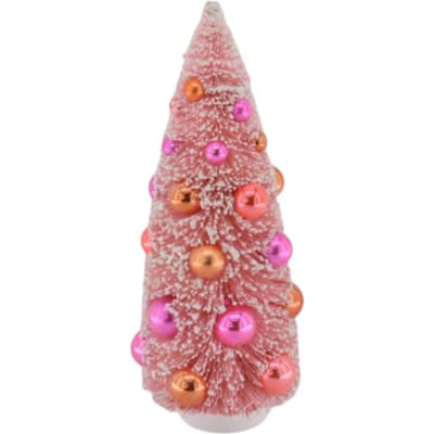 Housevitamin Roze Mini Kerstboom 12×31 cm – Met Gekleurde Kerstballen – Trendy Xmas Decoratie