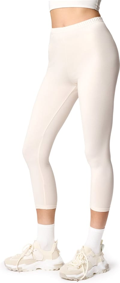 Ladeheid LA-LA40-132-LE Dames Capri Leggings - Sport - Vrijetijdsbroek - 3/4 Lengte - Katoen - Sporbroek - Yogabroek - Ecru - XS