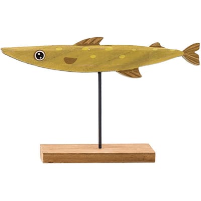 Exquise Houten Vis Beeld Cartoon Vissen Sculptuur Kleurecht Tafelstandaard voor Woonkamer Kantoor Huis Decoratie Ambachten brown