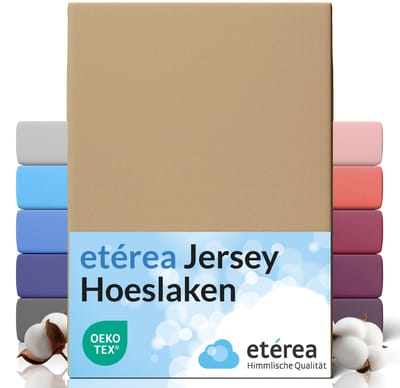 etérea Jersey Hoeslaken 90x200 - 100x200 cm Oekotex Made in Green - 100% katoen - Taupe