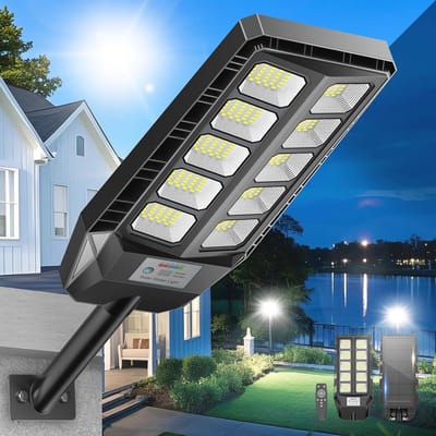 2000W LED Buiten Zonnelamp met Afstandsbediening - IP66 Waterdicht en Bewegingssensor