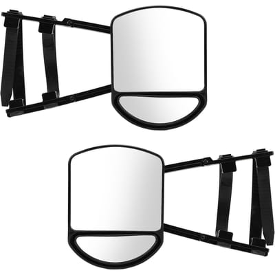 2 PIÈCES Miroir de Remorquage à Clipser Miroir Gauche Droite Rotation à 360 Degrés Extension de Miroir de Remorquage pour Véhicules Voitures Camions Remorques white