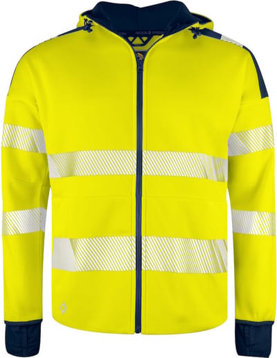 ProJob 6110 SIGNALISATIEHOODIE EN ISO 20471 KLASSE 3 646110 - Geel/Marine - 4XL