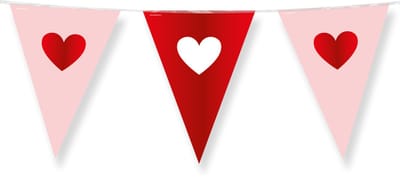 Vlaggenlijn | Thema: Love | Kleur: Rood/ Roze | Lengte: 10 meter