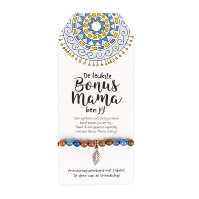 Vriendschapsarmband met sodaliet | Blauw | De leukste bonus mama