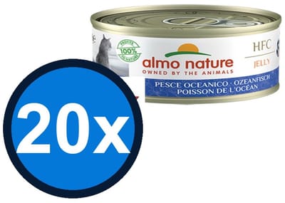 20x Almo Nature HFC Jelly - Oceaanvis - Kattenvoer Natvoer - 70g