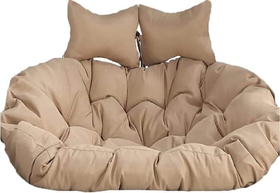 Dubbele Hangmat Stoel - Eierstoel Kussen - Buiten Ontspannen - Extra Dikke Vulling - 150x110cm - Koffie