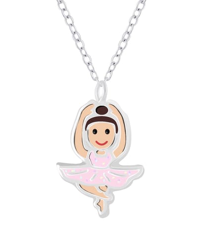Joy|S - Zilveren danseres ballerina hanger met ketting 36 cm + 5 Cm