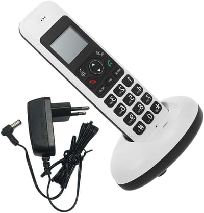 Draadloze Telefoon - Huistelefoon Systeem - Thuis Bellen - Uitbreidbaar Systeem - 16.2 cm - Wit