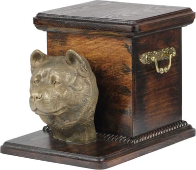 Elegante urn voor Akita-hond met beeldje van een hond